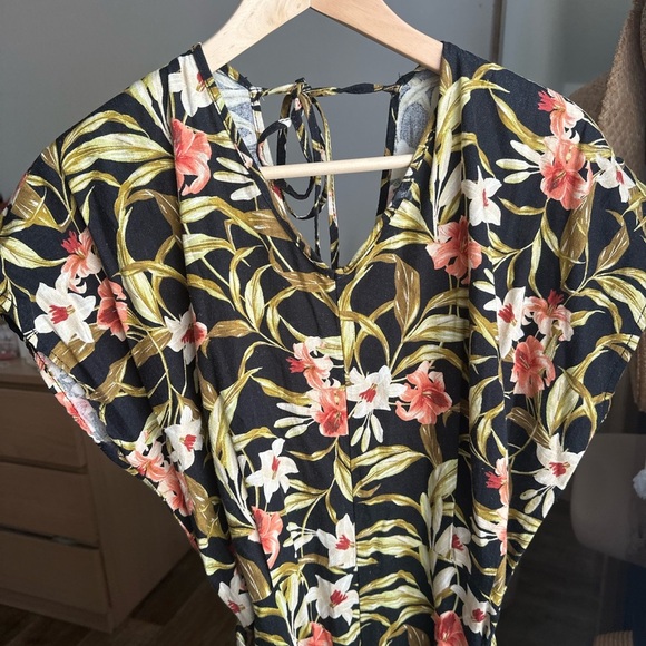 Kensie Floral Jumpsuit with Tie Back - Picture 1 of 5